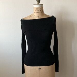 Vtg Rampage Multi-way Off the Shoulder Long sleeve Ribbed Sweater